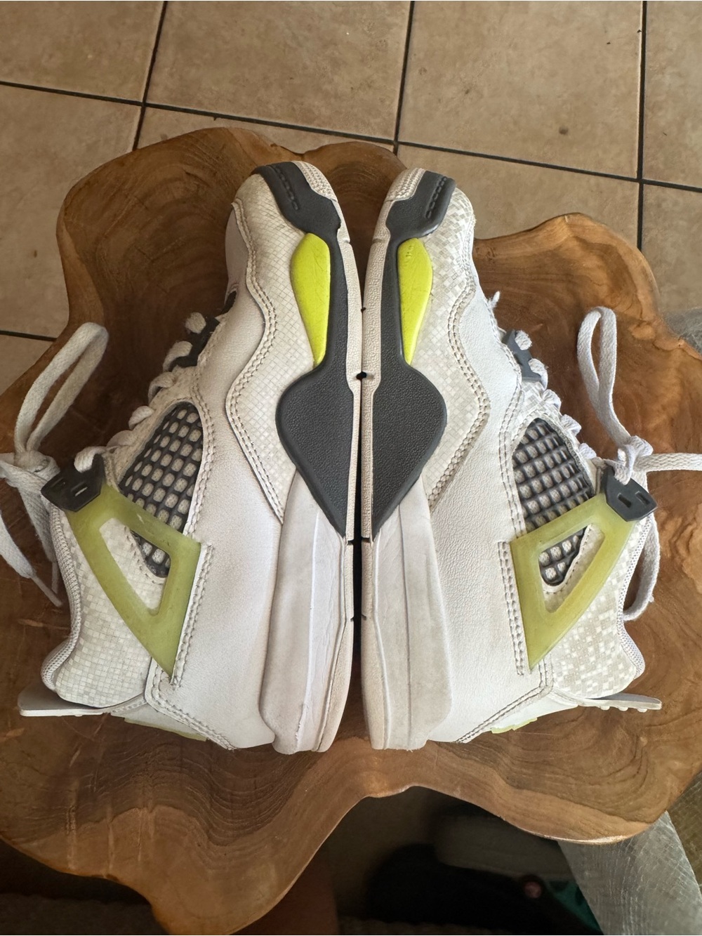 Jordan Kids White and Lime Accent Sneakers - Picture 9 of 9